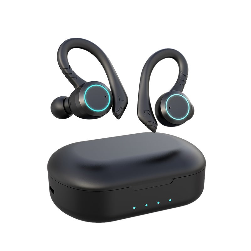 Generic - TWS Bluetooth Wireless Earbuds With Ear-Hook Black - Image 1