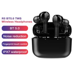 R5 Bluetooth Wireless In-Ear Stereo Headphones For Sport Black