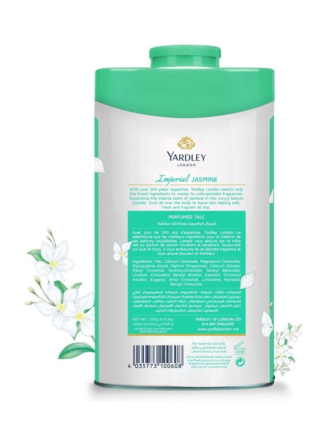 Yardley Jasmine Perfumed Talcum Body Powder 250grams - Image 2