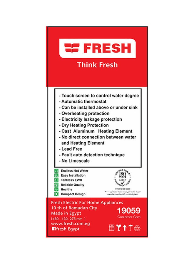 Fresh Fast Instant Electric Water Heater Fast 11 Lit White/Black - Image 2