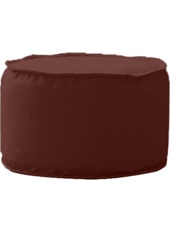 REGAL IN HOUSE Linen Round Pouf Brown 60x40cm  - Image 1