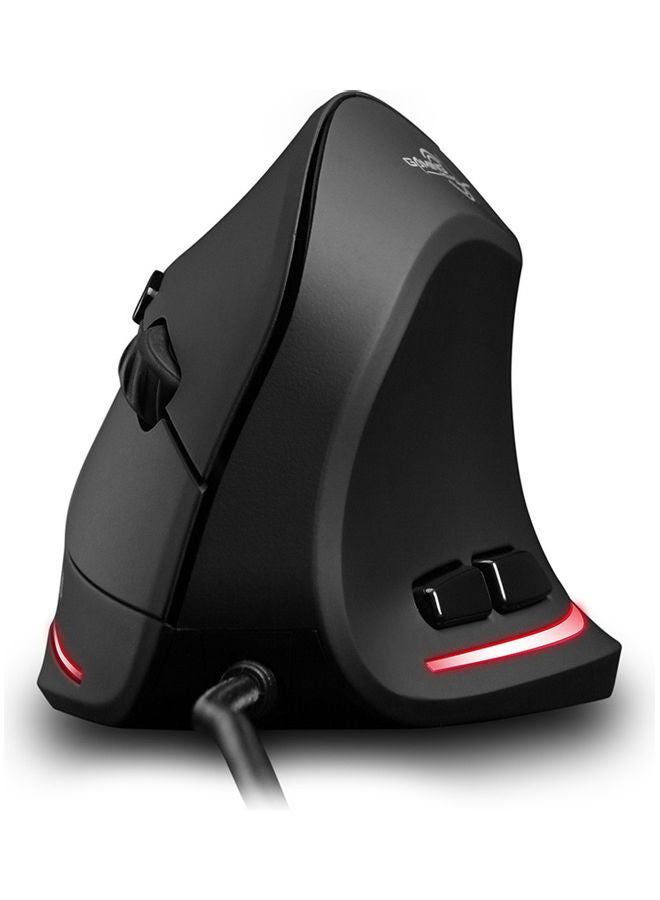 ZELOTES Wired Vertical Mouse Black  - Image 1