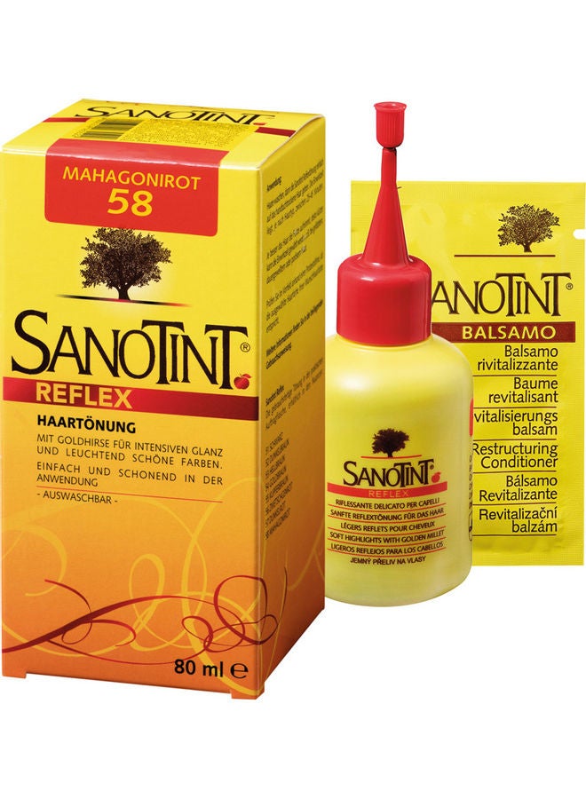 Sanotint Reflex Italian Natural Temporary Hair Dye 58 Mahogany Red 80ml  - Image 1