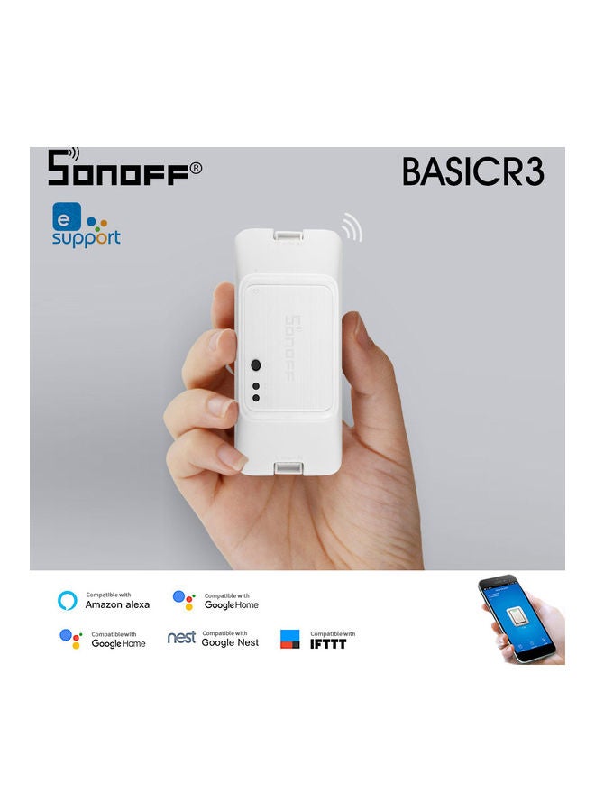 SONOFF - BASICR3 WIFI DIY Smart Switch With Timer Internet APP Voice LAN Control DIY Mode Compatible With Amazon Alexa Google Home Nest White 9.50X3.00X4.50cm - Image 1