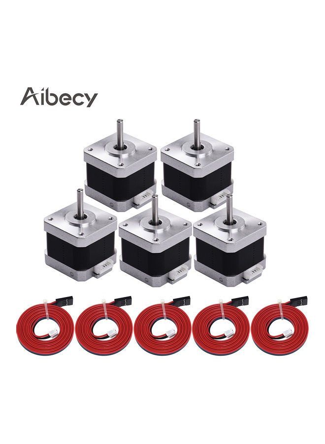 أيبيسي محرك خطوي للطابعة ثلاثية الأبعاد، مجموعة من 5 قطع طراز 17HS4401 فضي / أسود / أحمر - Image 1