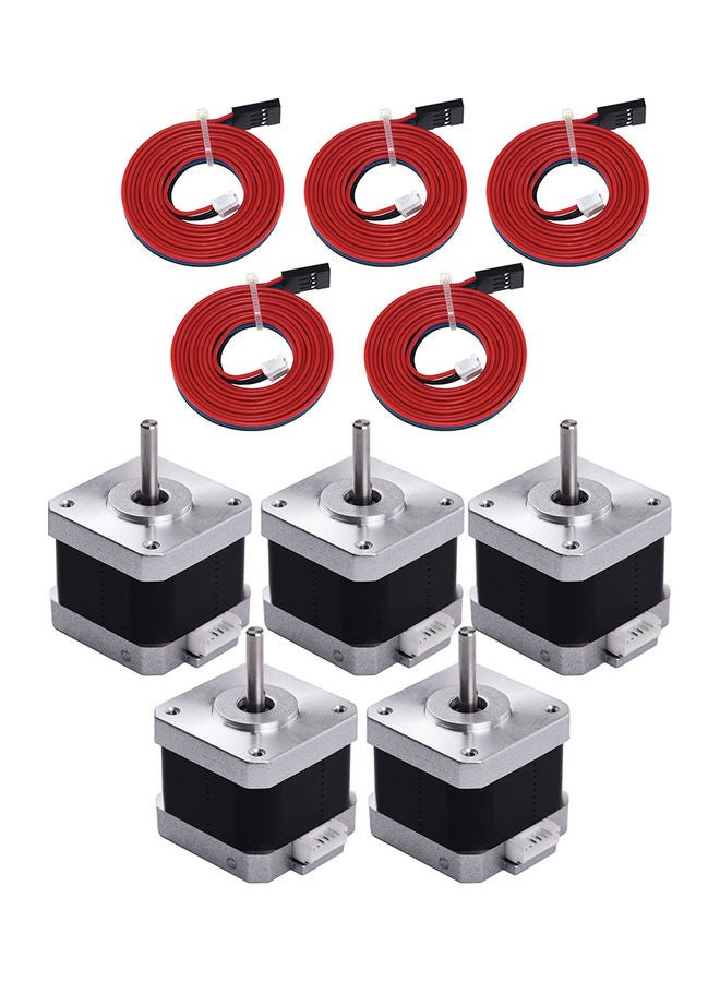 أيبيسي محرك خطوي للطابعة ثلاثية الأبعاد، مجموعة من 5 قطع طراز 17HS4401 فضي / أسود / أحمر - Image 2