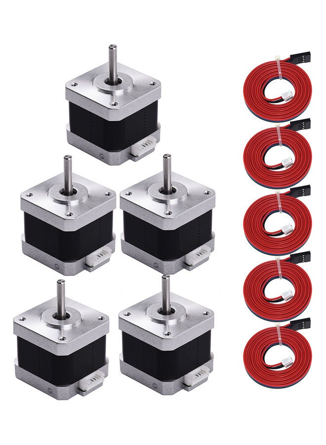 أيبيسي محرك خطوي للطابعة ثلاثية الأبعاد، مجموعة من 5 قطع طراز 17HS4401 فضي / أسود / أحمر - Image 4