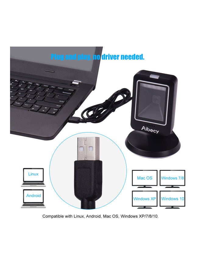 Aibecy Omnidirectional Barcode Scanner Black - Image 2