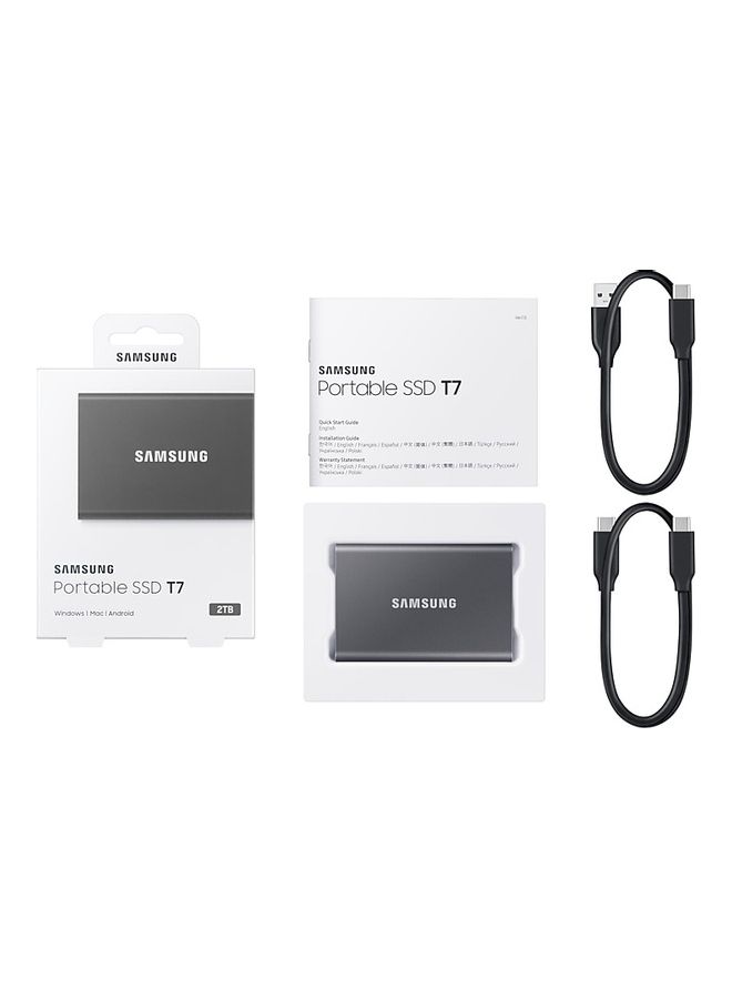 Samsung T7 Portable SSD - 2 TB - USB 3.2 Gen.2 Externe SSD Titan Gray (MU-PC2T0T/WW) 2 TB  - Image 3