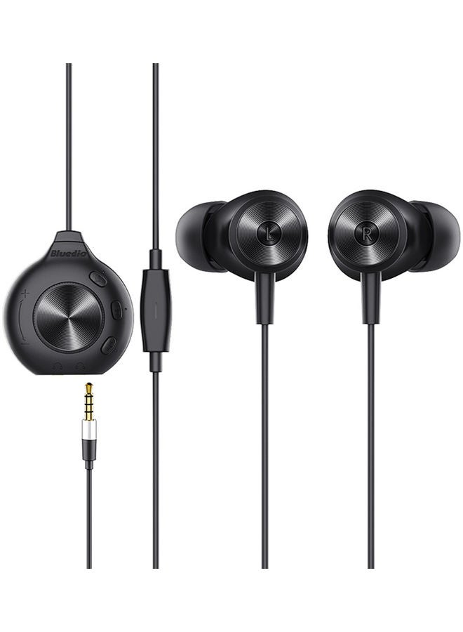 Bluedio Li pro Wired Earphone In-ear Headphone 7.1 Channel HiFi Stereo Headphone Sports Earphone for PC Laptop Microphone Black