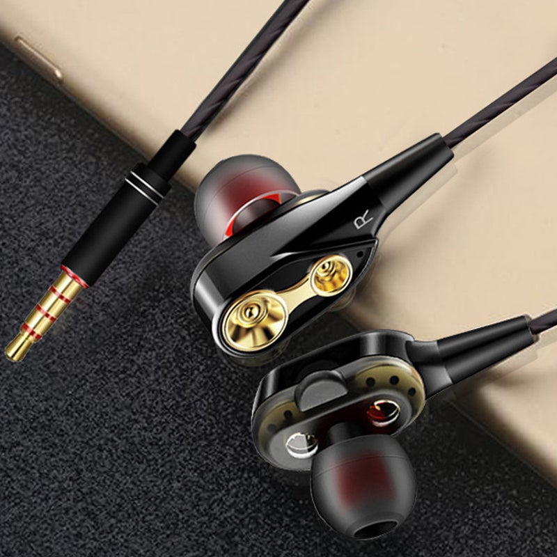 Dual-Dynamic Quad-Core In-Ear Sport Earphone Black  - Image 3