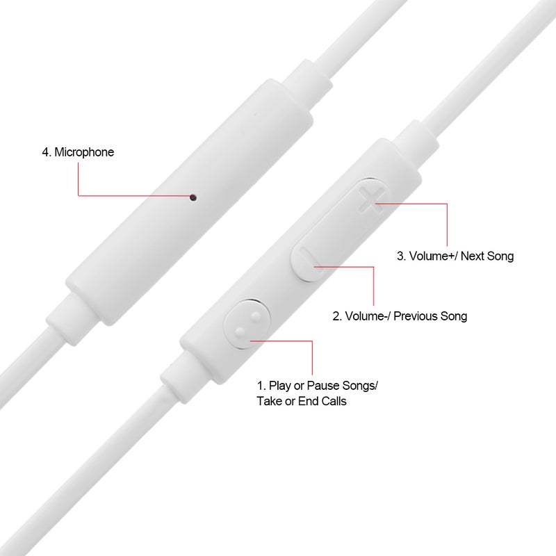 Wired In-Ear Headphones White - Image 4