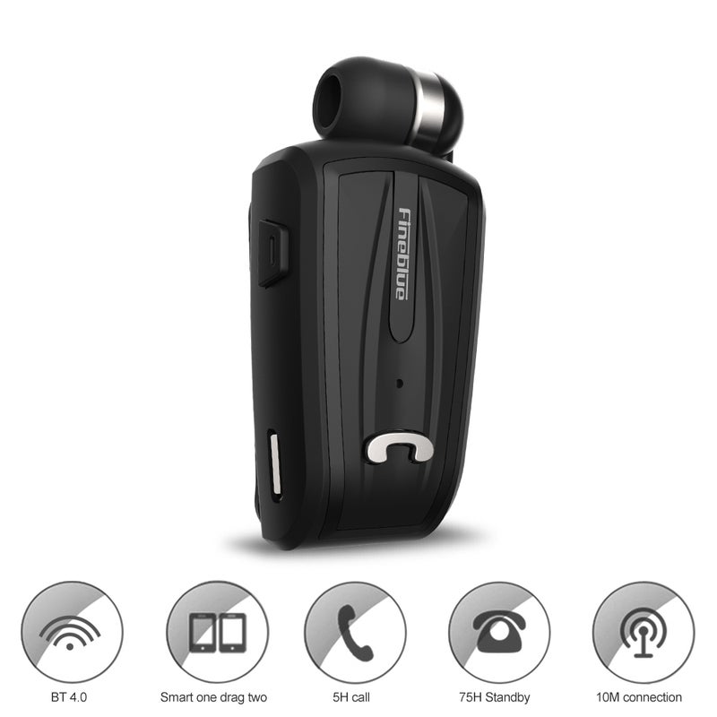 Fineblue - F-V6 Wireless Bluetooth In-Ear Earphones Black - Image 1