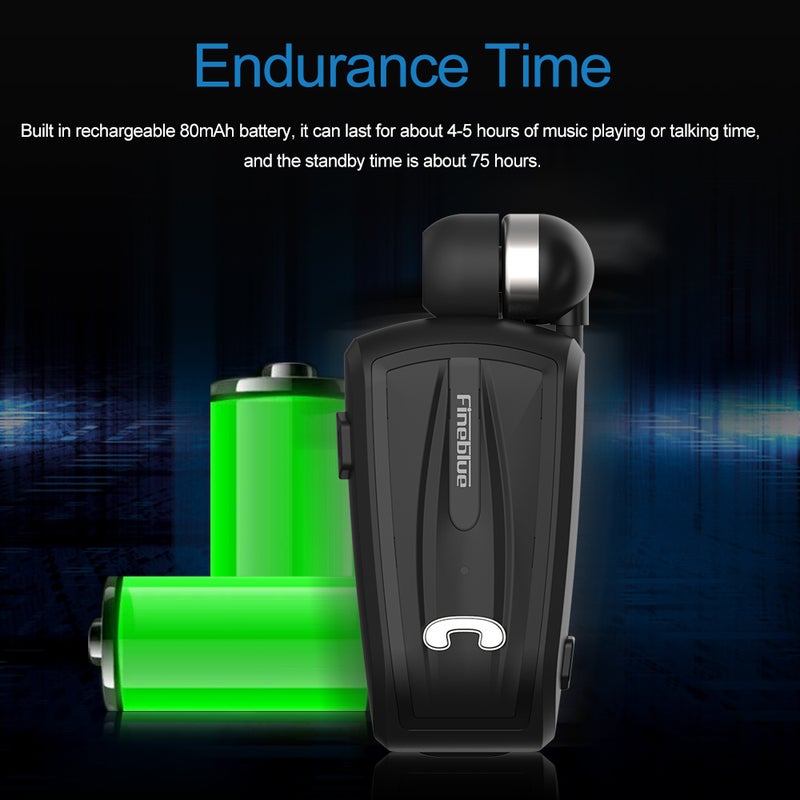 Fineblue - F-V6 Wireless Bluetooth In-Ear Earphones Black - Image 1