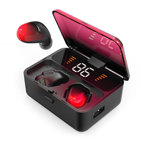 ES01 TWS Touch-Controlled Earbuds Black and Red