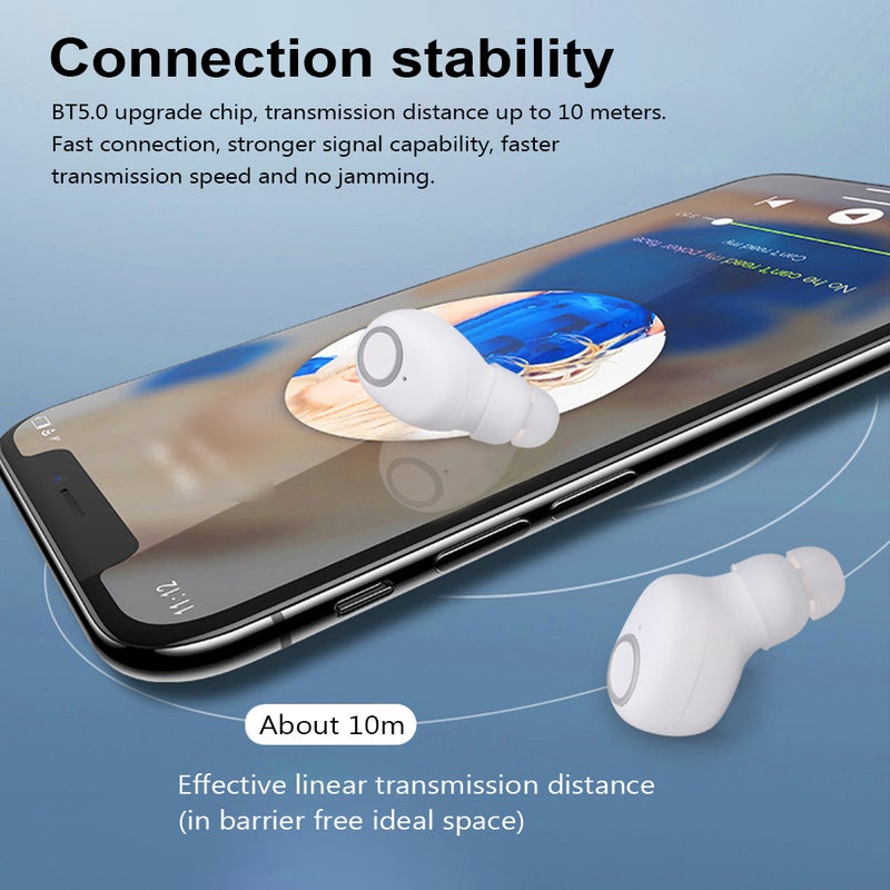 Generic - Q1 Stereo Wireless In-Ear Smart Earbuds White - Image 1