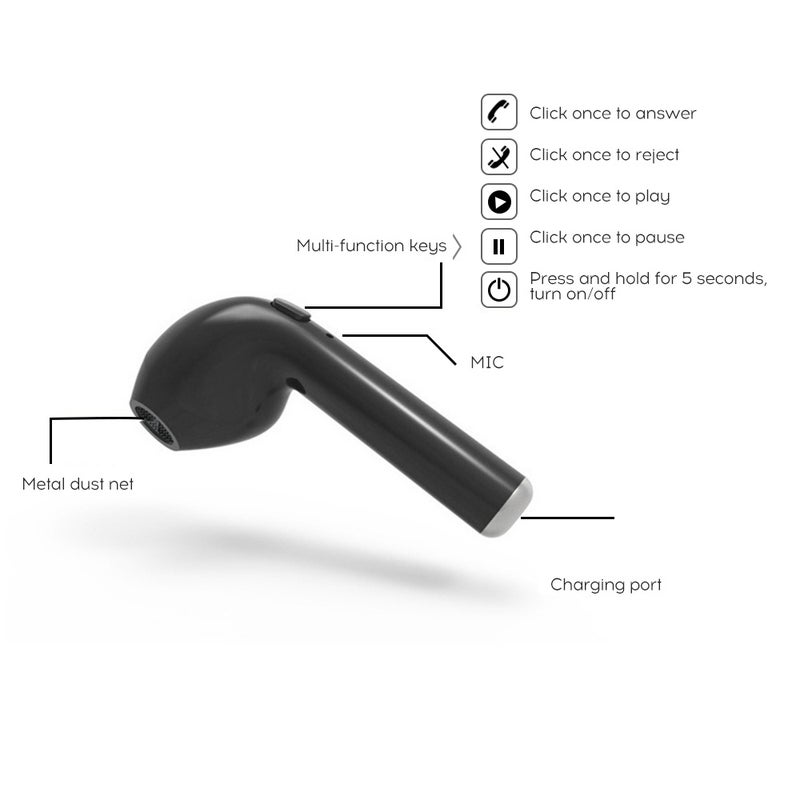 Generic - Bluetooth In-Ear HiFi Stereo Earbuds White - Image 1