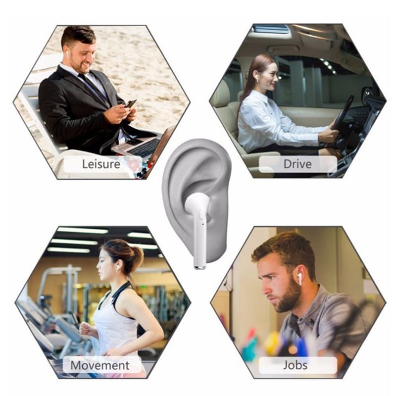 Generic - Bluetooth In-Ear HiFi Stereo Earbuds White - Image 1
