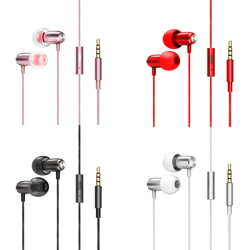 Wired In-Ear Noise-Cancelling Soft Earphone Silver - Image 2