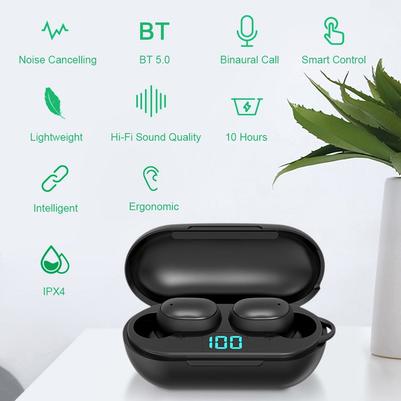 True Wireless Bluetooth Touch Control In-Ear Sports Earbuds Black - Image 4