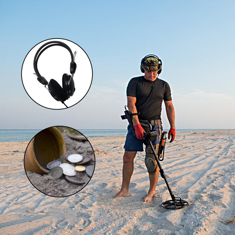 Generic Wired Over-Ear Headset For Industrial Metal Detector Black  - Image 2