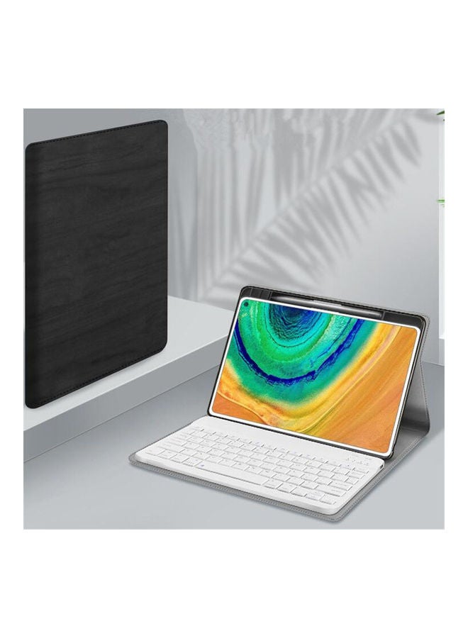 لاكي غطاء حماية واق من السيليكون للوحة مفاتيح هواوي ميت باد برو المغناطيسية مع فتحة للقلم أسود - Image 1