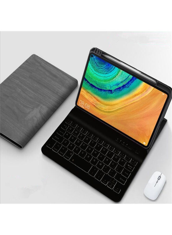 لاكي غطاء حماية واقي من السيليكون للوحة مفاتيح هواوي ميت باد برو المغناطيسية مع فتحة للقلم رمادي - Image 2