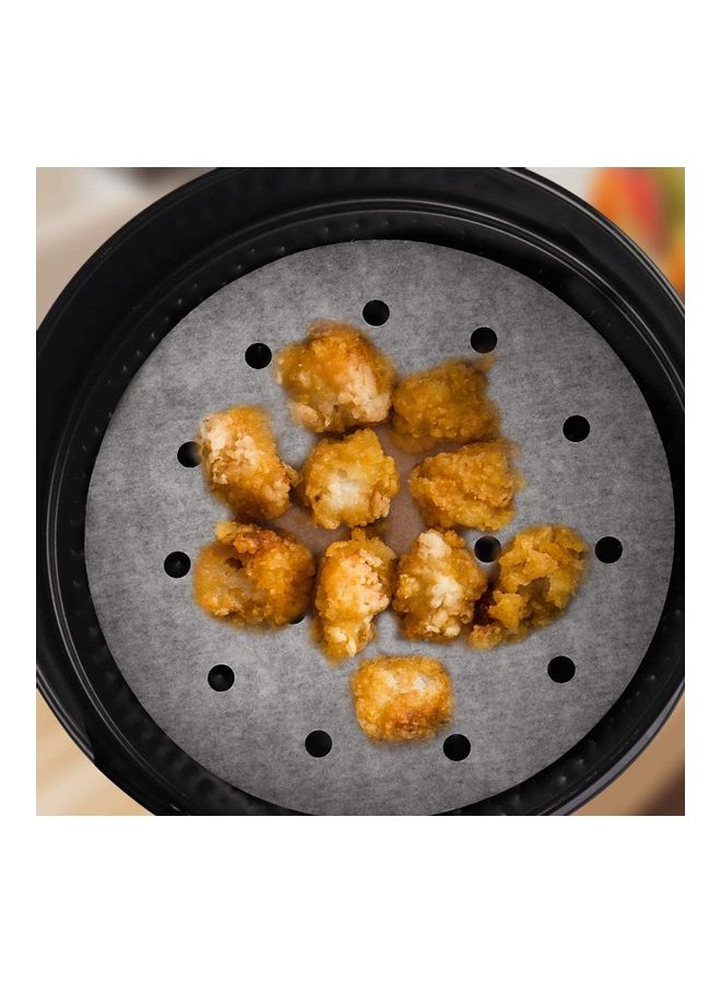 SKY-TOUCH - 200 Pcs Air Fryer Liner, Round Non-Stick Steamer Mat, Premium Parchment Paper for Baking, Oven, Air Fryer, Bamboo Steamer - 7 inches White Multicolour 7inch - Image 1