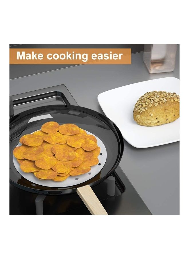 SKY-TOUCH - 200 Pcs Air Fryer Liner, Round Non-Stick Steamer Mat, Premium Parchment Paper for Baking, Oven, Air Fryer, Bamboo Steamer - 7 inches White Multicolour 7inch - Image 1