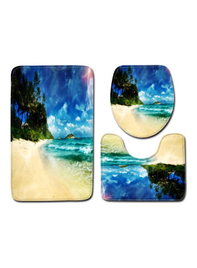 Beauenty 3-Piece Bath Mat Accessory Set multicolour 75x45cm