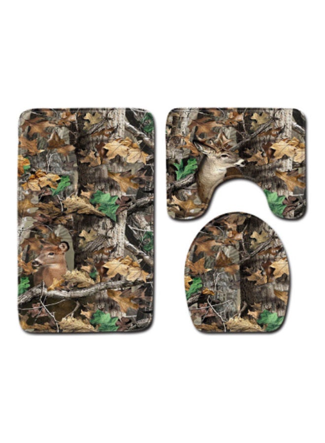 بيوينتي طقم إكسسوار دواسات الحمام من 3 قطع متعدد الألوان 80x50سم