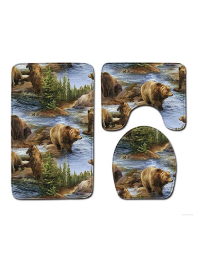 Beauenty 3-Piece Bath Mat Accessory Set multicolour 80x50cm