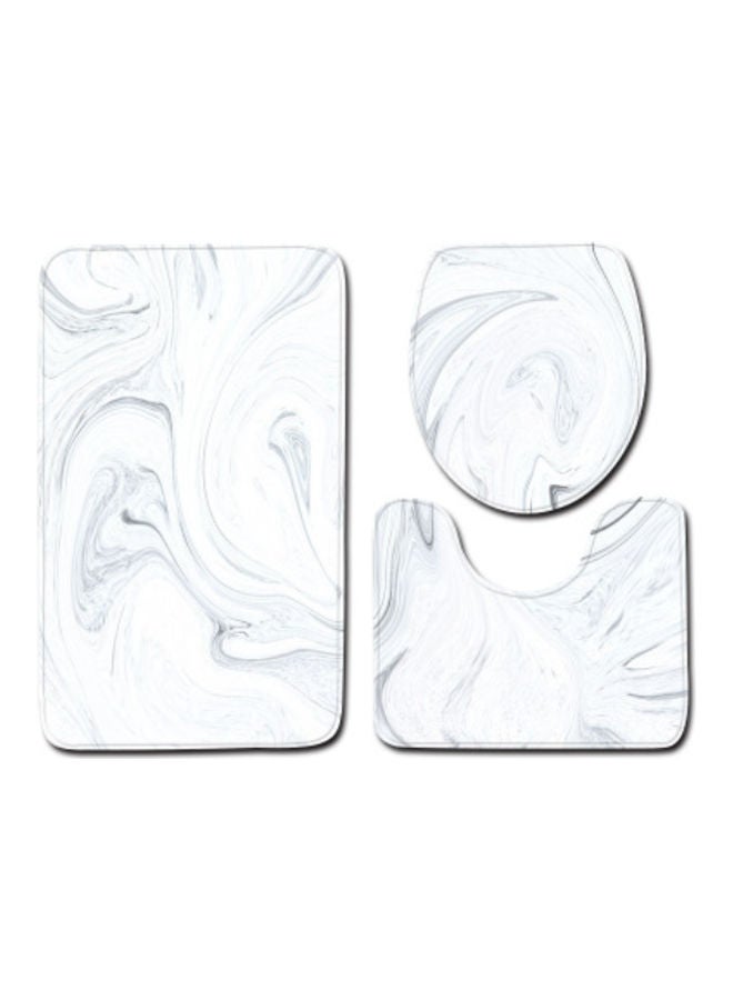 Beauenty 3-Piece Bath Mat Accessory Set white 75x45cm