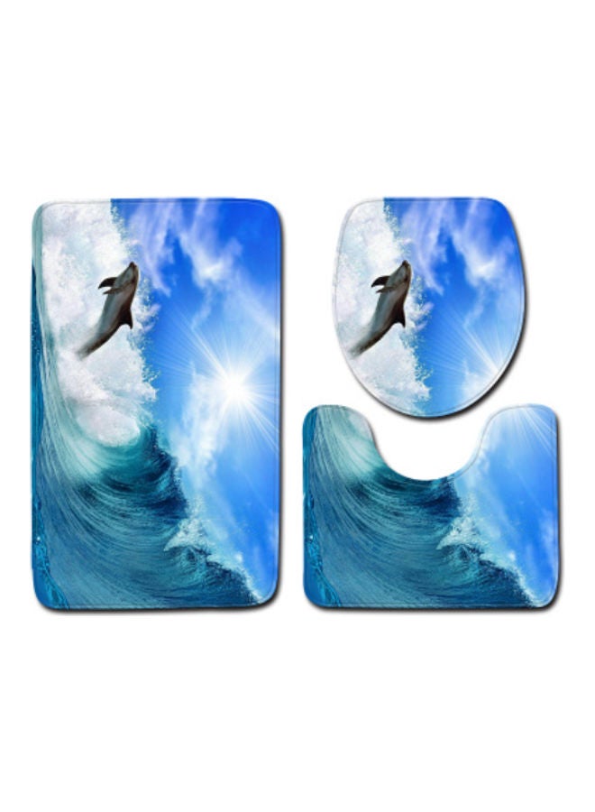 Beauenty 3-Piece Bath Mat Accessory Set multicolour 75x45cm