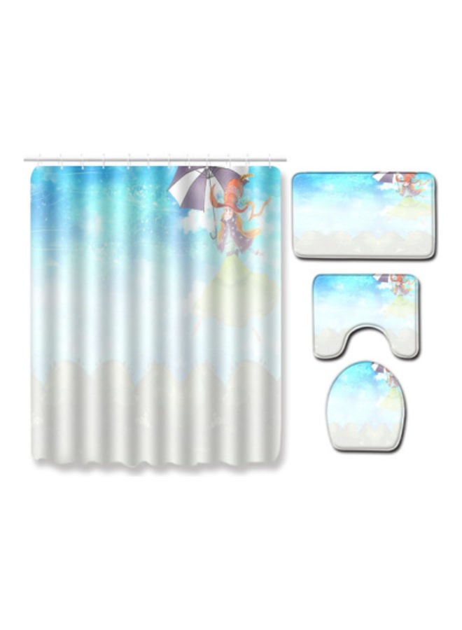 Beauenty 4-Piece Bath Mat Accessory Set multicolour 180x180cm