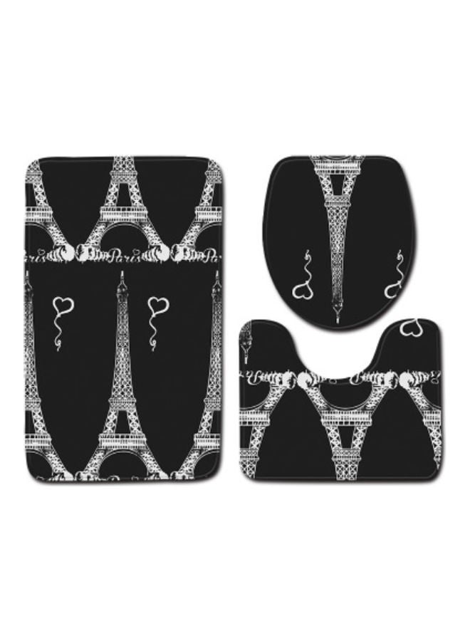 Beauenty 3-Piece Bath Mat Accessory Set black 75x45cm