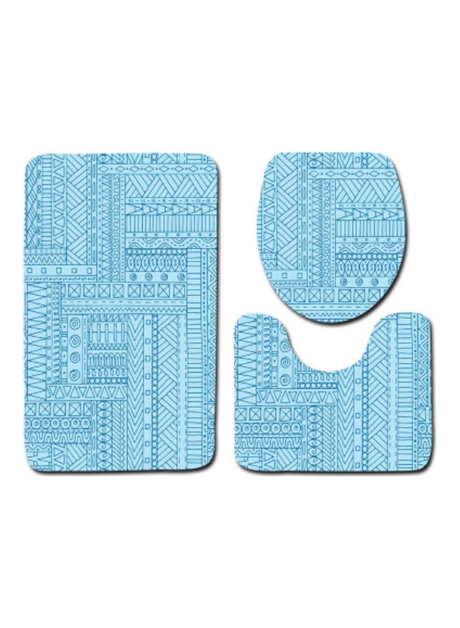 Beauenty 3-Piece Bath Mat Accessory Set blue 75x45cm