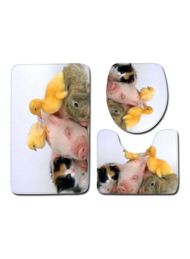 Beauenty 3-Piece Bath Mat Accessory Set multicolour 75x45cm