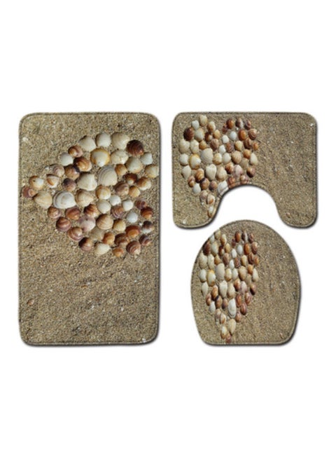 3-Piece Bath Mat Accessory Set multicolour 75x45cm