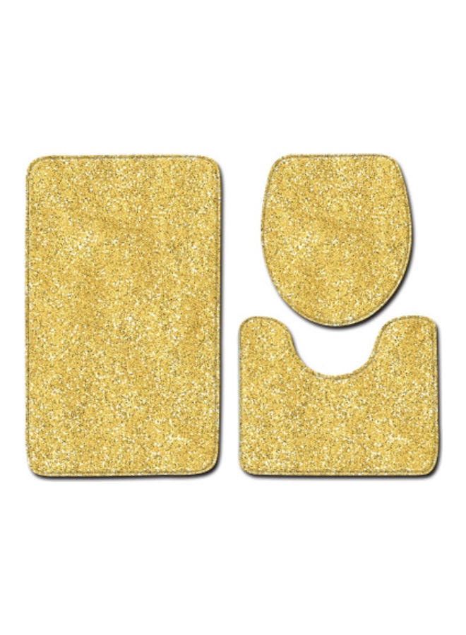 Beauenty 3-Piece Bath Mat Accessory Set yellow 75x45cm
