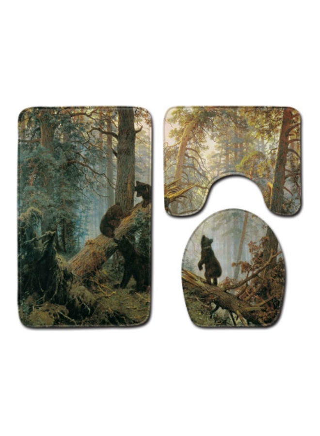 Beauenty 3-Piece Bath Mat Accessory Set multicolour 75x45cm