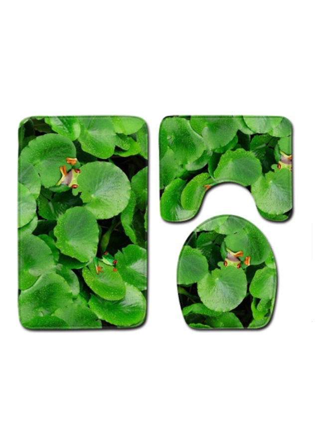 Beauenty 3-Piece Bath Mat Accessory Set green 75x45cm