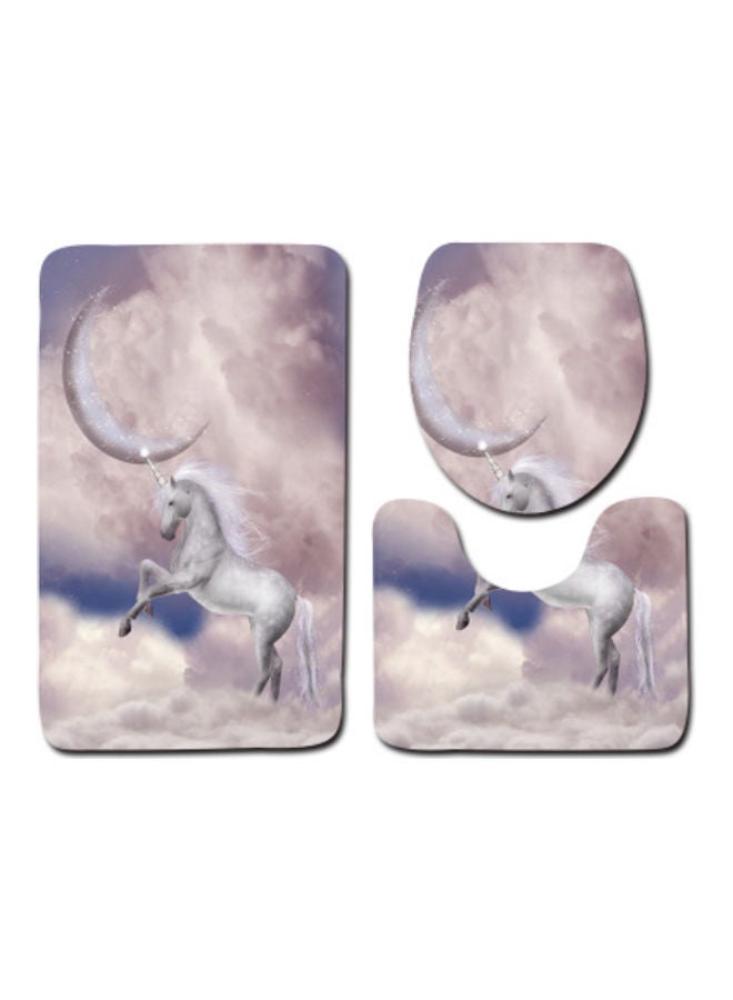 Beauenty 3-Piece Bath Mat Accessory Set multicolour 75x45cm