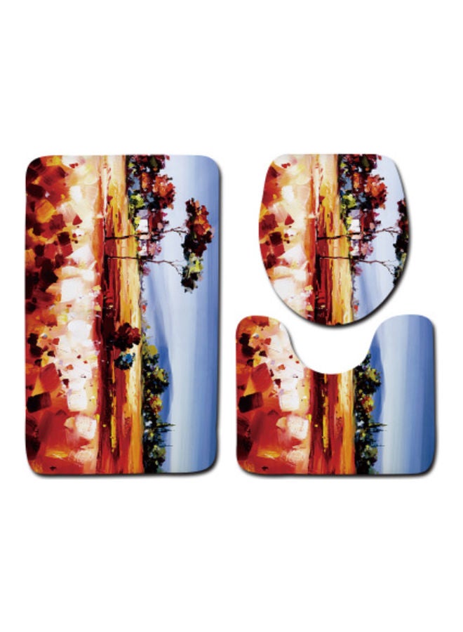 Beauenty 3-Piece Bath Mat Accessory Set Multicolour 75x45cm