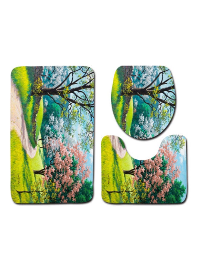 Beauenty 3-Piece Bath Mat Accessory Set Multicolour 75x45cm