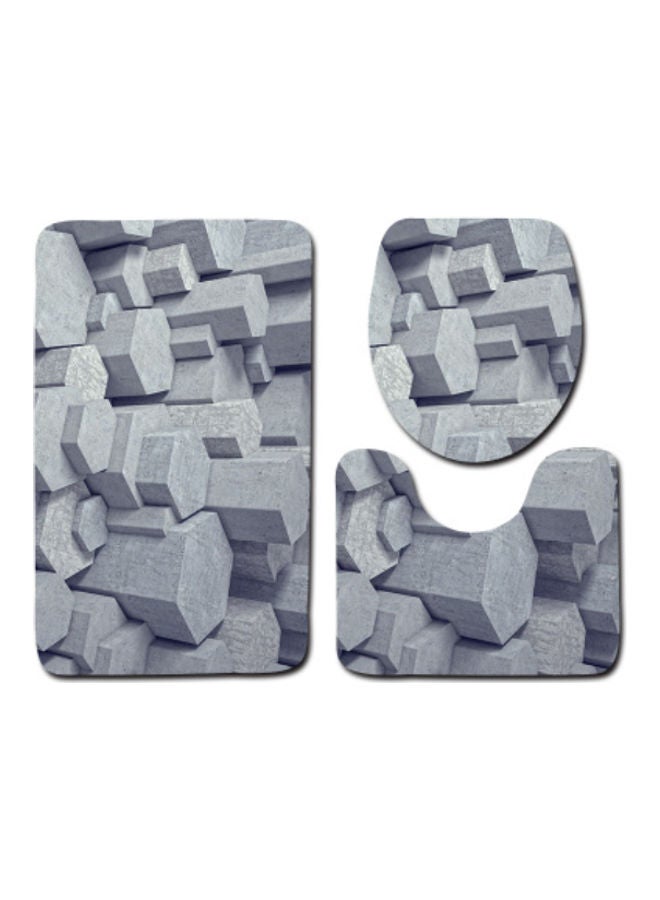 Beauenty 3-Piece Bath Mat Accessory Set Multicolour 75x45cm