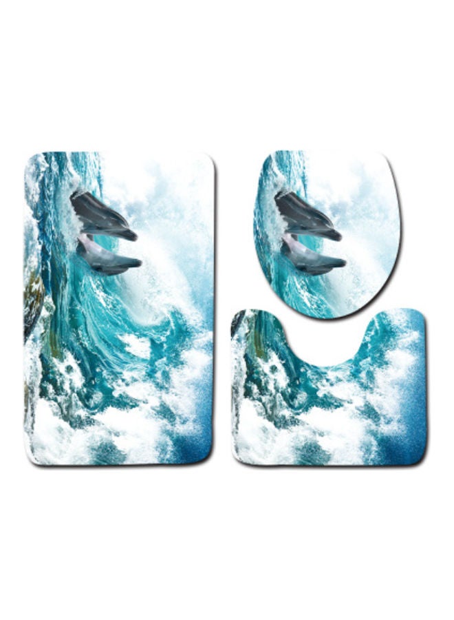 Beauenty 3-Piece Bath Mat Accessory Set Multicolour 75x45cm