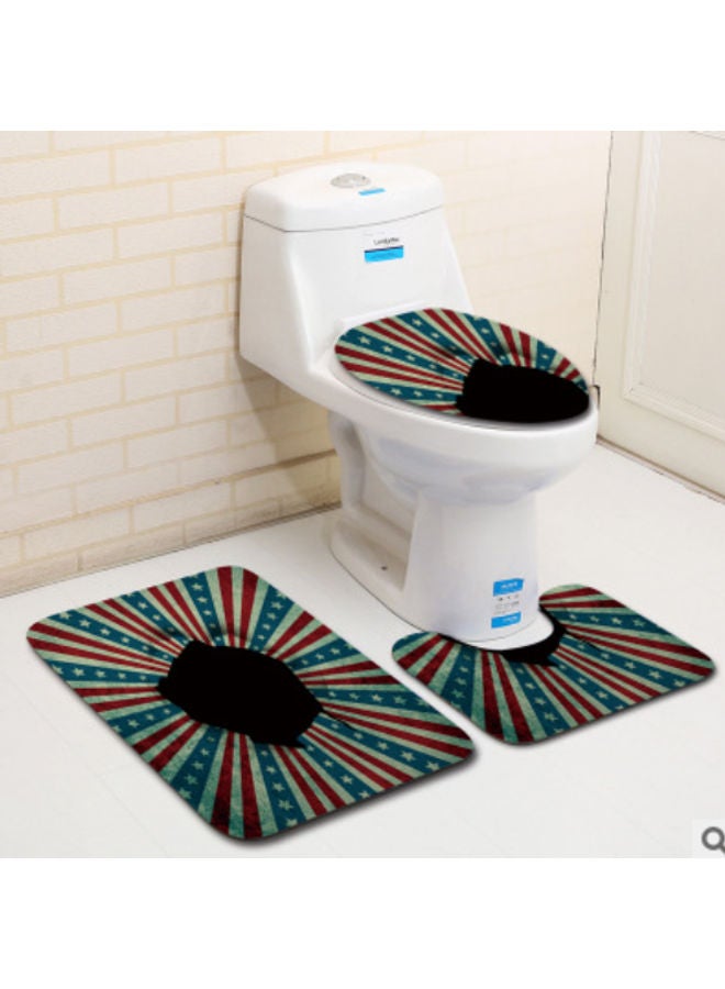 Beauenty 3-Piece Bath Mat Accessory Set Multicolour 75x45cm - Image 2