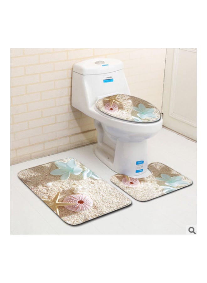 Beauenty 3-Piece Bath Mat Accessory Set Multicolour 75x45cm - Image 2