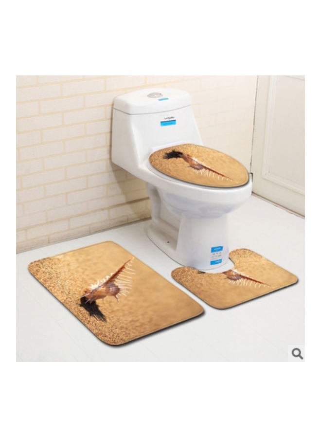 Beauenty 3-Piece Bath Mat Accessory Set Multicolour 75x45cm - Image 2